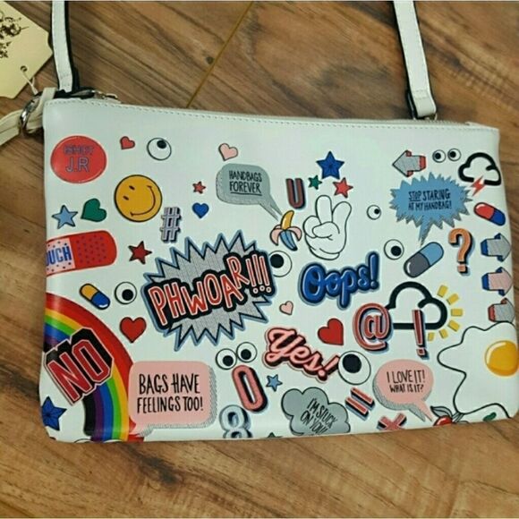 Women's Crossbody Shoulder Bag Clutch Emoji - Picture 4 of 4